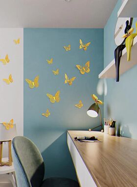 12Pcs 3D Hollow Butterfly Wall Stickers Gold Rose Gold Silve