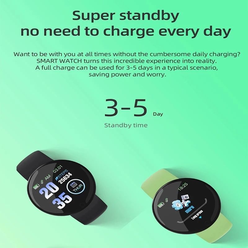 D18Pro Smart Watch Men Women Bluetooth Fitness Bracelet Spor - 图3