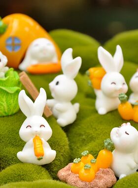 1 PC Easter Bunny Decoration Resin Plastic Craft Miniature R