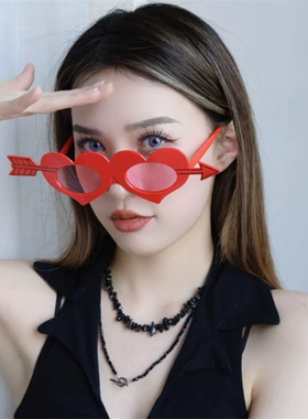 love字母情人节红色爱心个性自拍拍照眼镜生日派对搞怪墨镜道具女