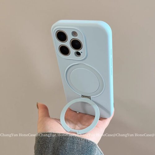 磁吸支架苹果16液态硅胶手机壳iPhone15pro防摔14耐脏13简约12软适用iphone14磨砂13pro高级感plus男女保护套 - 图1