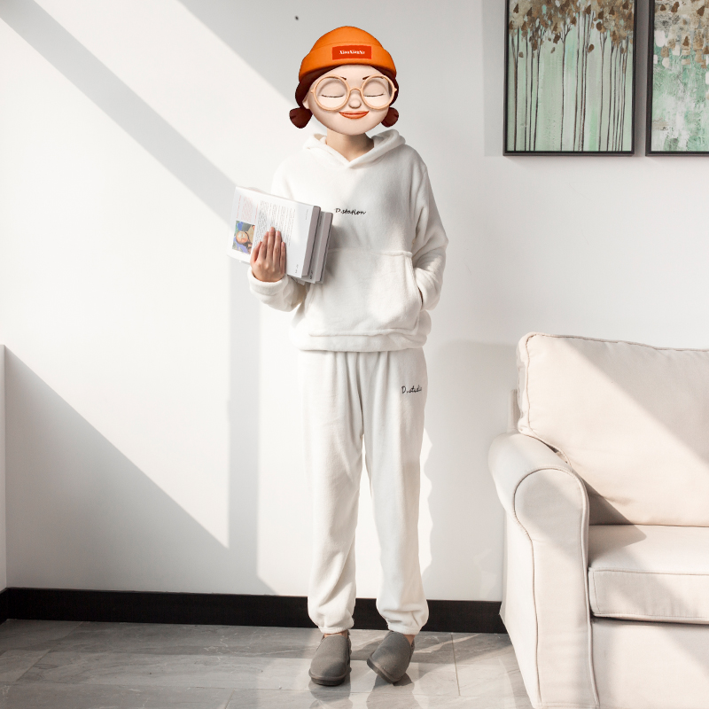 仙女暖暖裤套装女珊瑚绒 新款秋冬季宽松宅宅裤加绒保暖居家裤 2019 仙女暖暖裤套装女珊瑚绒 新款秋冬季宽松宅宅裤加绒保暖居家裤 2019