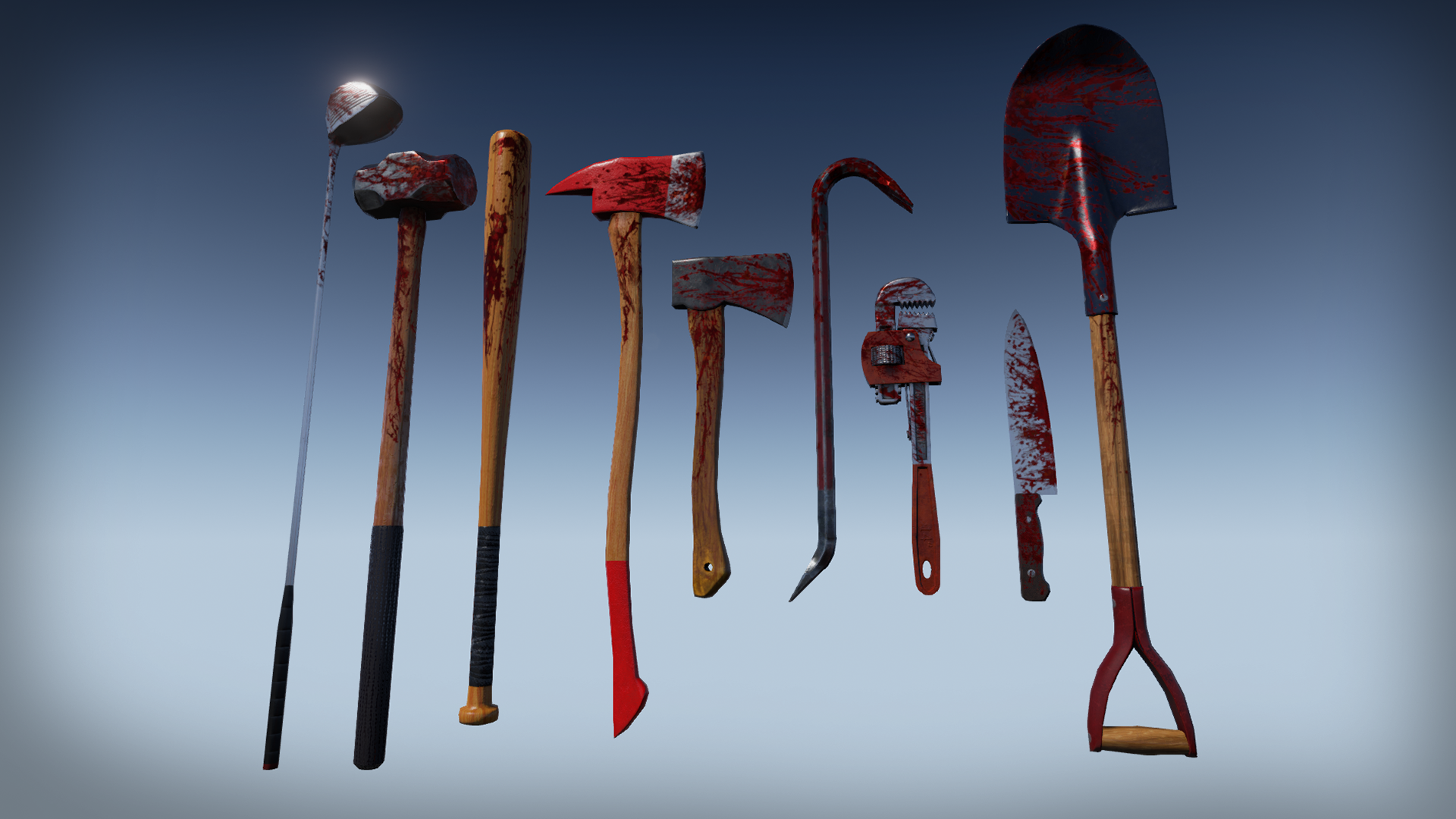 zombie melee weapons 虚幻4 ue4 丧尸 沾血 生化 恐怖 武器 素材