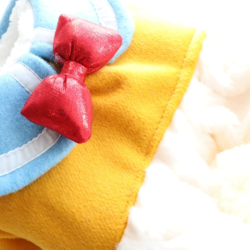 Собачья одежда осень и зима с четырьмя толстыми толстой хлопчатобумажной мультфильмом милый большой пердук