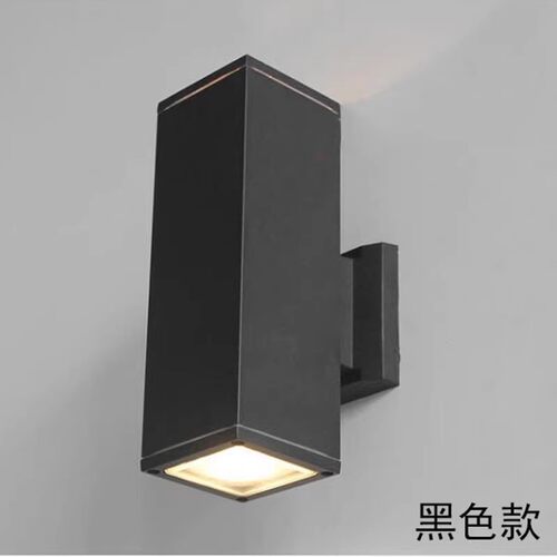 LED户外方形壁灯过道别墅现代阳台门柱酒店外墙壁灯防水双头射灯 - 图3