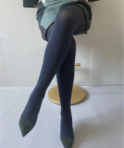 Autumn-winter nella velvet thin suede pantyhose hide cyan mini suede bottom sock 1200D 90% stepped foot wine red deep blue