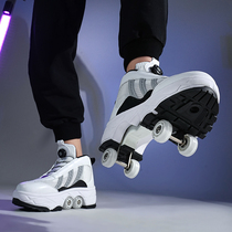 Storm Walking Shoes Children Students Adults One Key Four Wheels Shrink Mesh Surface With Wheels Glowing Tide Shoes