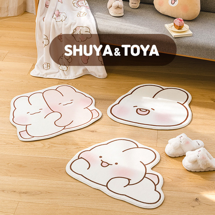 韩国代购进口奶油泡芙兔shuya脚垫进门地垫/兔兔客厅卧室地毯周边,淘宝优惠券,粉丝福利购,淘宝优惠卷