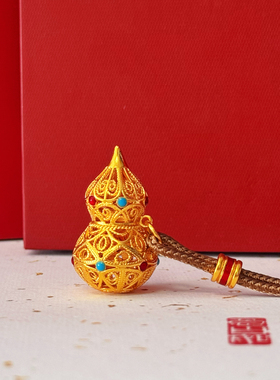 仿真金花丝葫芦福禄镂空毛衣链