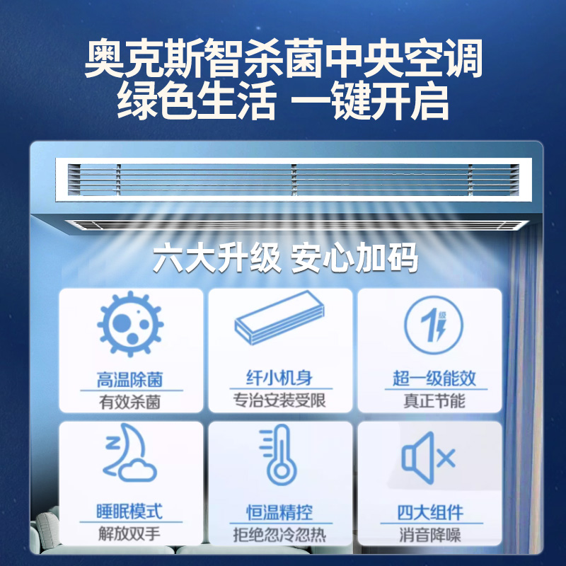 【极梦】奥克斯中央空调全屋定制家用风管多联机一拖三/四/五/六 - 图1