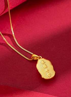 越南沙金小佛头挂坠女款国潮精品精品本名佛吊坠锁骨项链吊牌