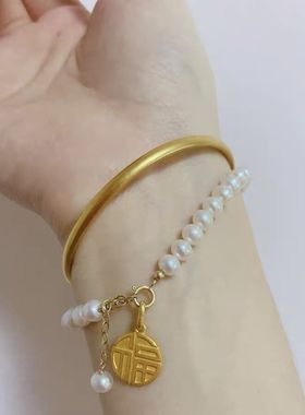 珍珠手链珍珠手链黄金18k金女