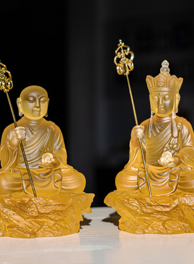 匠门琉璃地藏王菩萨佛像摆件