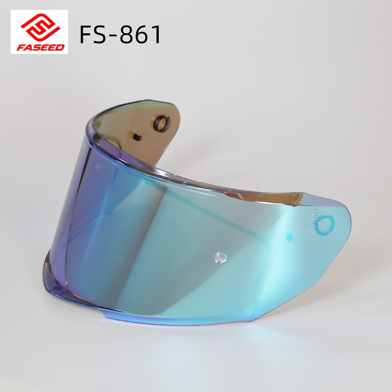 faseed FS-861碳纤维头盔专用镜片原装黑茶镀银镀红镀蓝高清镜片-图0