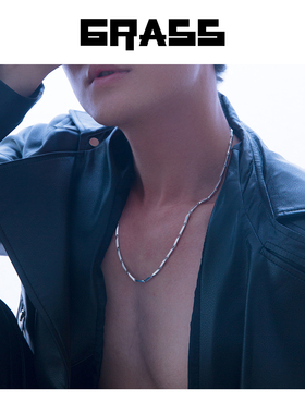 菱形钛钢古巴项链男士高级感男潮毛衣链男生款链子配饰锁骨瓜子链