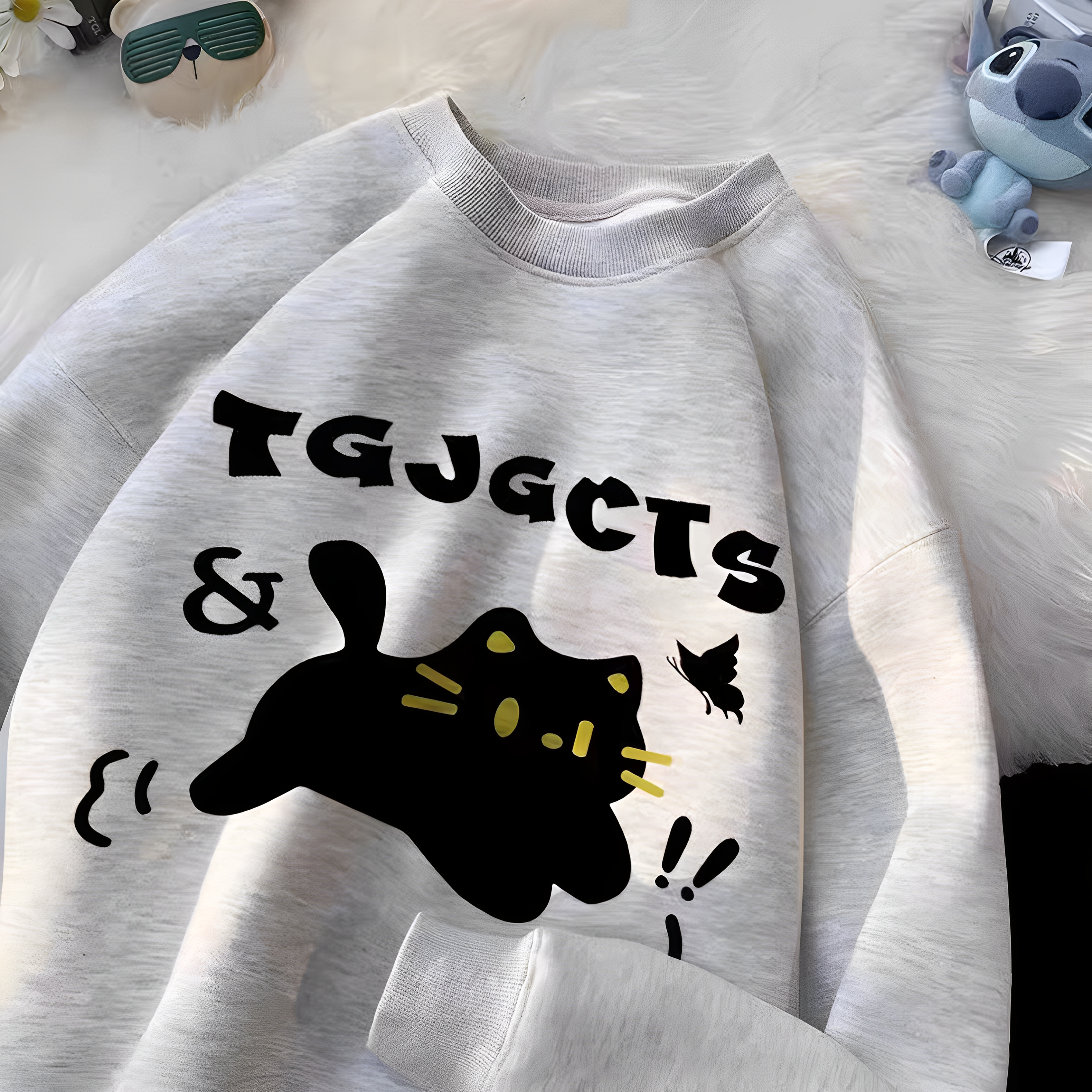 女童圆领卫衣秋冬季2025新款纯棉中大童学生印花宽松百搭加绒上衣,淘宝优惠券,粉丝福利购,淘宝优惠卷