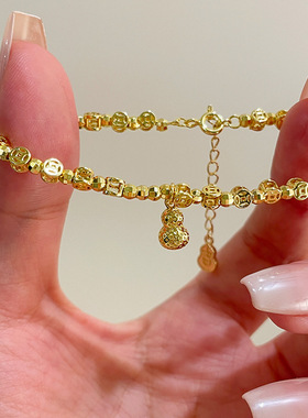 复古新中式碎冰冰葫芦钱币手链女