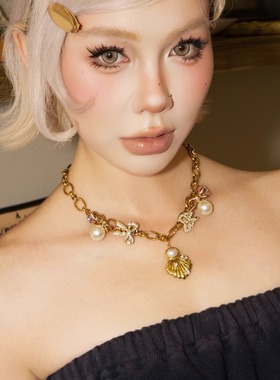 CIYAVENI珍珠贝壳巴洛克项链轻奢