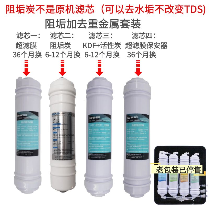 厨房净水器滤芯超滤膜KDF活性炭LU5A4-CKU-2A/LU5A4-CU-2阻垢除率-图2