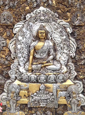 西藏尼泊尔彩绘宗教风挂画佛像
