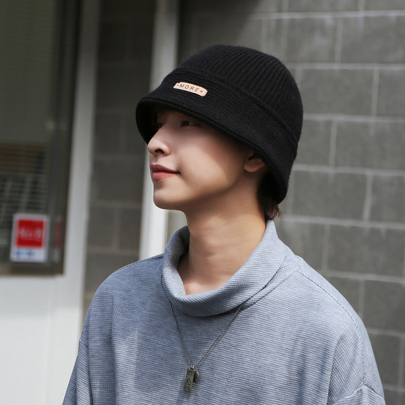 渔夫帽男毛线帽秋冬保暖护耳潮流ins男帽时尚百搭盆帽套头针织帽,淘宝优惠券,粉丝福利购,淘宝优惠卷