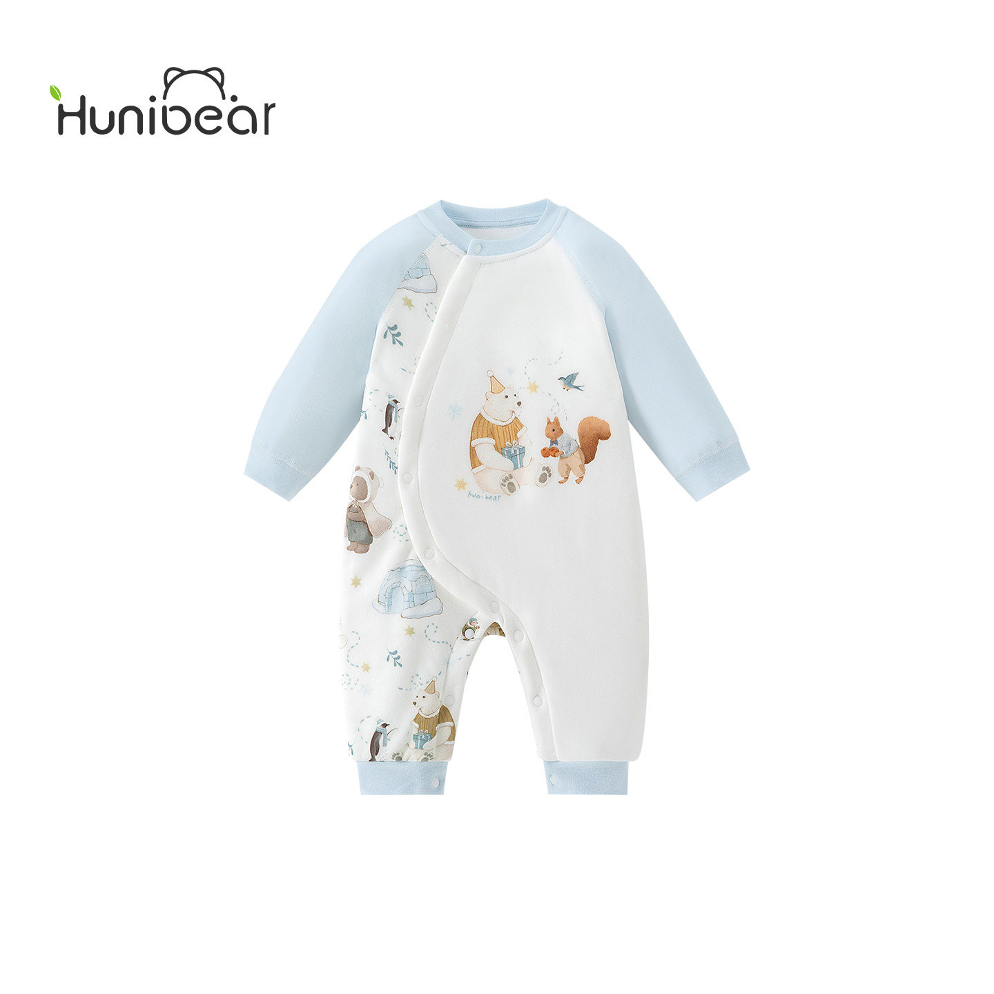 欢喜小熊男宝宝冬季连体衣婴幼儿夹棉保暖冬装新生儿抗菌纯棉哈衣,淘宝优惠券,粉丝福利购,淘宝优惠卷