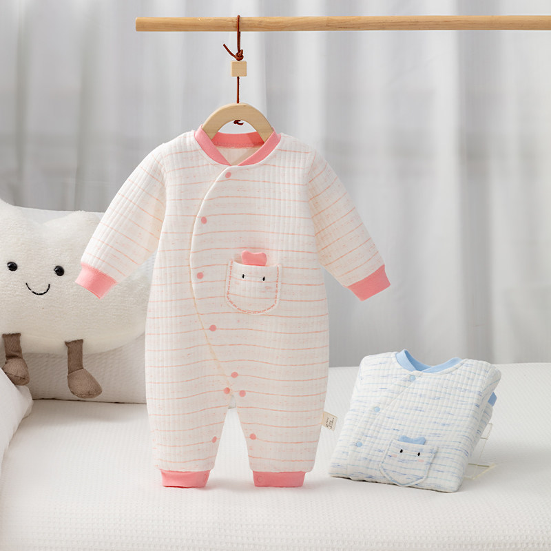 欢喜小熊婴儿衣服冬季保暖睡婴幼儿三层夹棉哈衣爬服时尚连体衣,淘宝优惠券,粉丝福利购,淘宝优惠卷