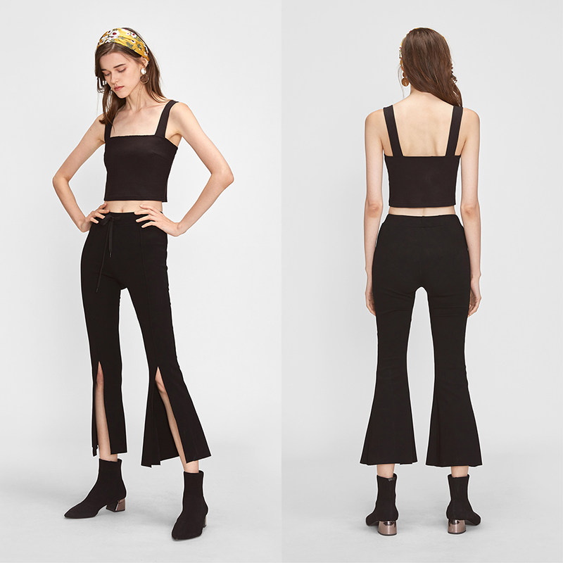 一字领宽肩带美背背心女外穿打底衫 悟然背心吊带