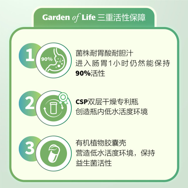 Garden of Life Intestinal Probiotics 3 ຂວດ