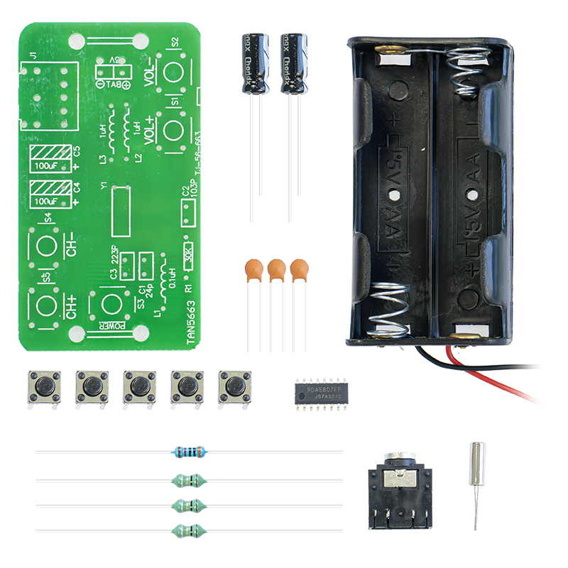 RDA5807简易调频收音机套件FM电子技能焊接电路板练习TJ-56-663 - 图1