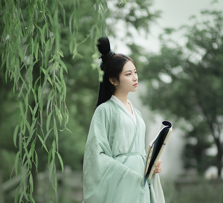 魏晋风汉服古装交领雪纺飘逸超仙古代女侠中国风少女写真拍照服装-图1