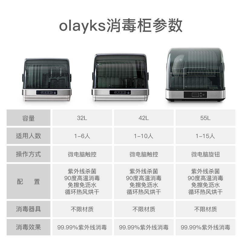 olayks欧莱克小型紫外线家用消毒柜 olayks雅都商用消毒柜