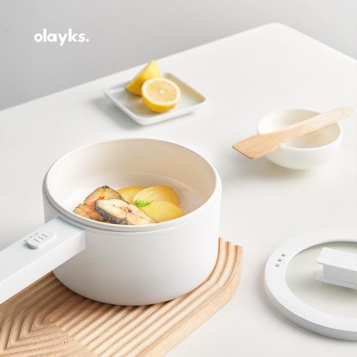 olayks立时出口日本同款一人食小型电煮锅陶瓷釉家用多功能小电锅 - 图3