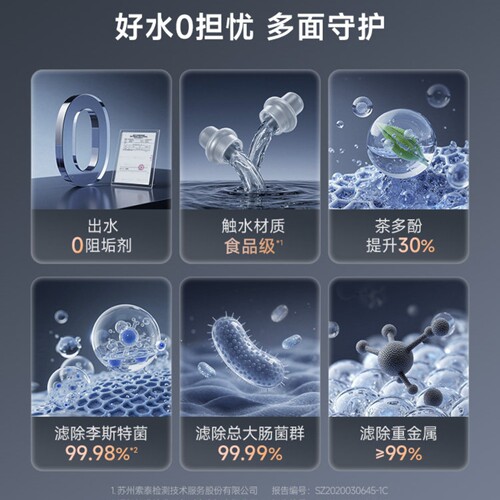 碧云泉G7S净水家用煮茶台式净饮一体机直饮弱碱免安装即热净水器 - 图2