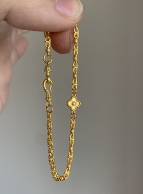 Vintage中古风四叶草链条手链