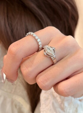 Vintage中古莺尾花马眼钻戒指