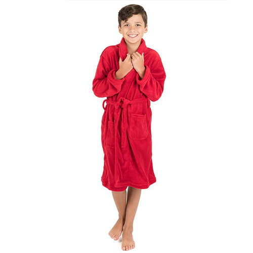 浴巾睡衣儿童浴袍法兰绒连帽系带睡袍洗澡浴衣Children bathrobes - 图1