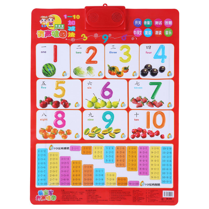 儿童加法减法10 以内加减法口诀表有声挂图全套小学生一年级 小博士成长乐园 淘优券