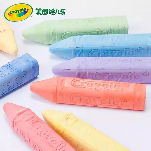 绘儿乐crayola大粉笔户外粉笔加粗可水洗少尘粉笔白色儿童家用美国进口环保大号涂鸦加粗幼儿彩色粉笔12/24色 - 图0