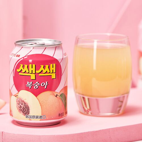 礼盒韩国进口饮料整箱乐天LOTTE蜜桃桃汁238ml果味果汁饮品 - 图1