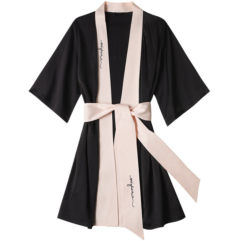 性感新娘婚礼伴娘冰丝吊带睡裙晨袍 蜜愿睡裙