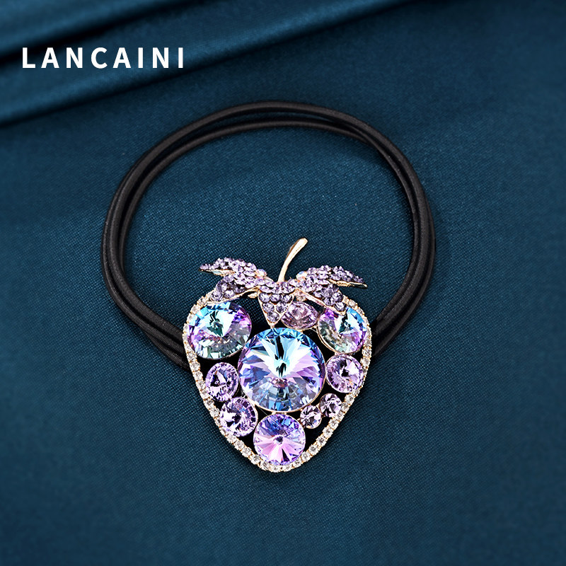 施华水晶高端定制草莓气质女橡皮筋 兰彩妮饰品发饰