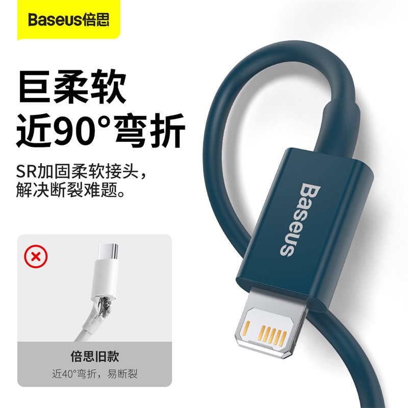 倍思适用于苹果数据线快充iphone充电线器11手机8plus加长6s闪充冲电线2米ipad平板iPhone12promax - 图2