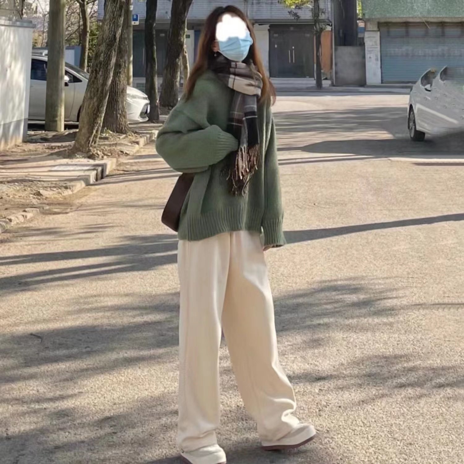 孕妇套装绿色针织打底内搭中长款保暖毛衣裤子两件套2026新款秋冬,淘宝优惠券,粉丝福利购,淘宝优惠卷