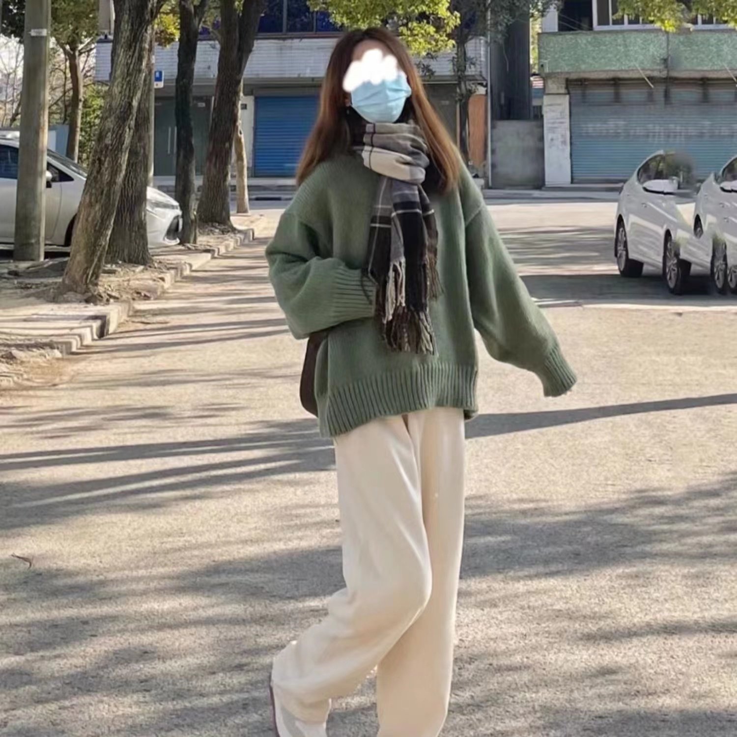 孕妇套装绿色针织打底内搭中长款保暖毛衣裤子两件套2026新款秋冬,淘宝优惠券,粉丝福利购,淘宝优惠卷