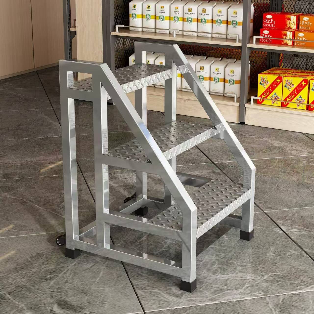 加宽踏步台阶梯工业梯子扶手梯家用梯登高梯工程梯户外三四五步梯,淘宝优惠券,粉丝福利购,淘宝优惠卷