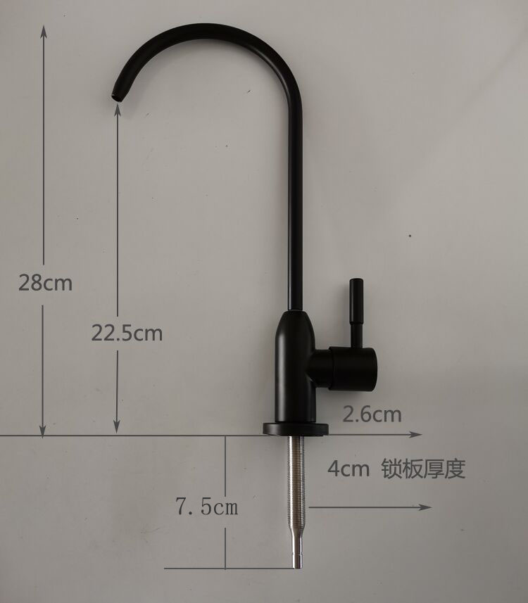 华律304不锈钢净水机 直饮水纯净水器枪灰色2分4分加长丝杆水龙头 - 图1