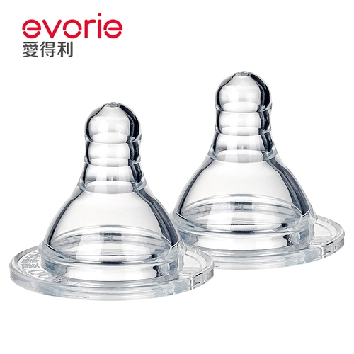 爱得利 Силиконовая мягкая соска, широкое горлышко, 2 шт