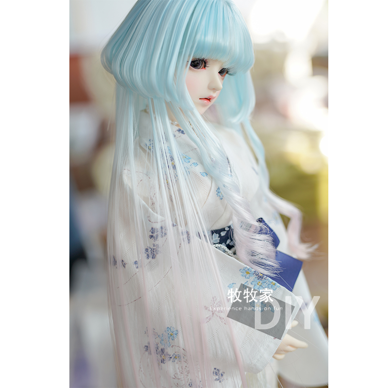 雨叔bjd VOLKS SD DDMDD 1/3 1/4渐变色水母头手改可爱梨花假发毛 - 图1