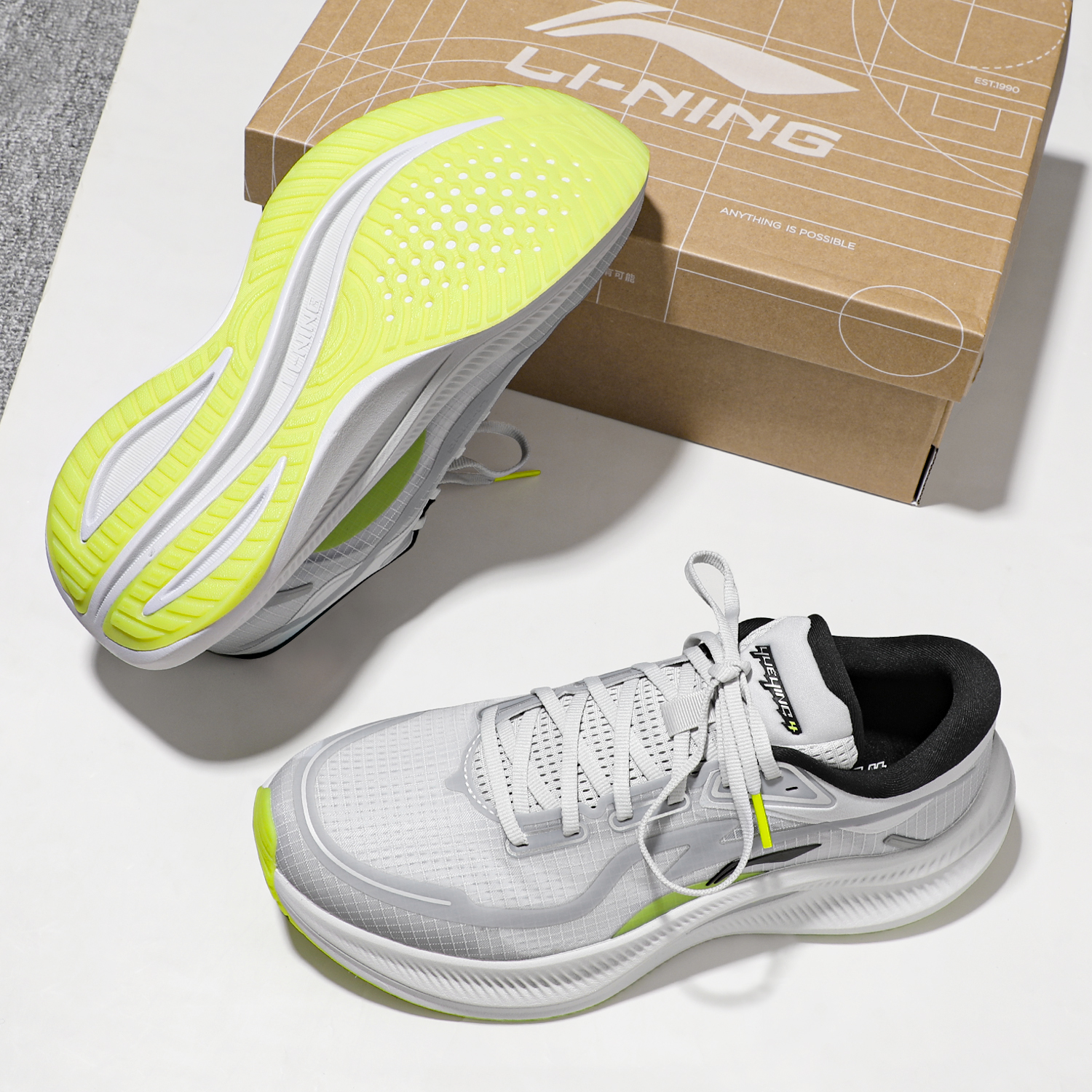 李宁跑步鞋越影运动男鞋2025秋季新款耐磨网面透气运动鞋ARHV001 - 图0